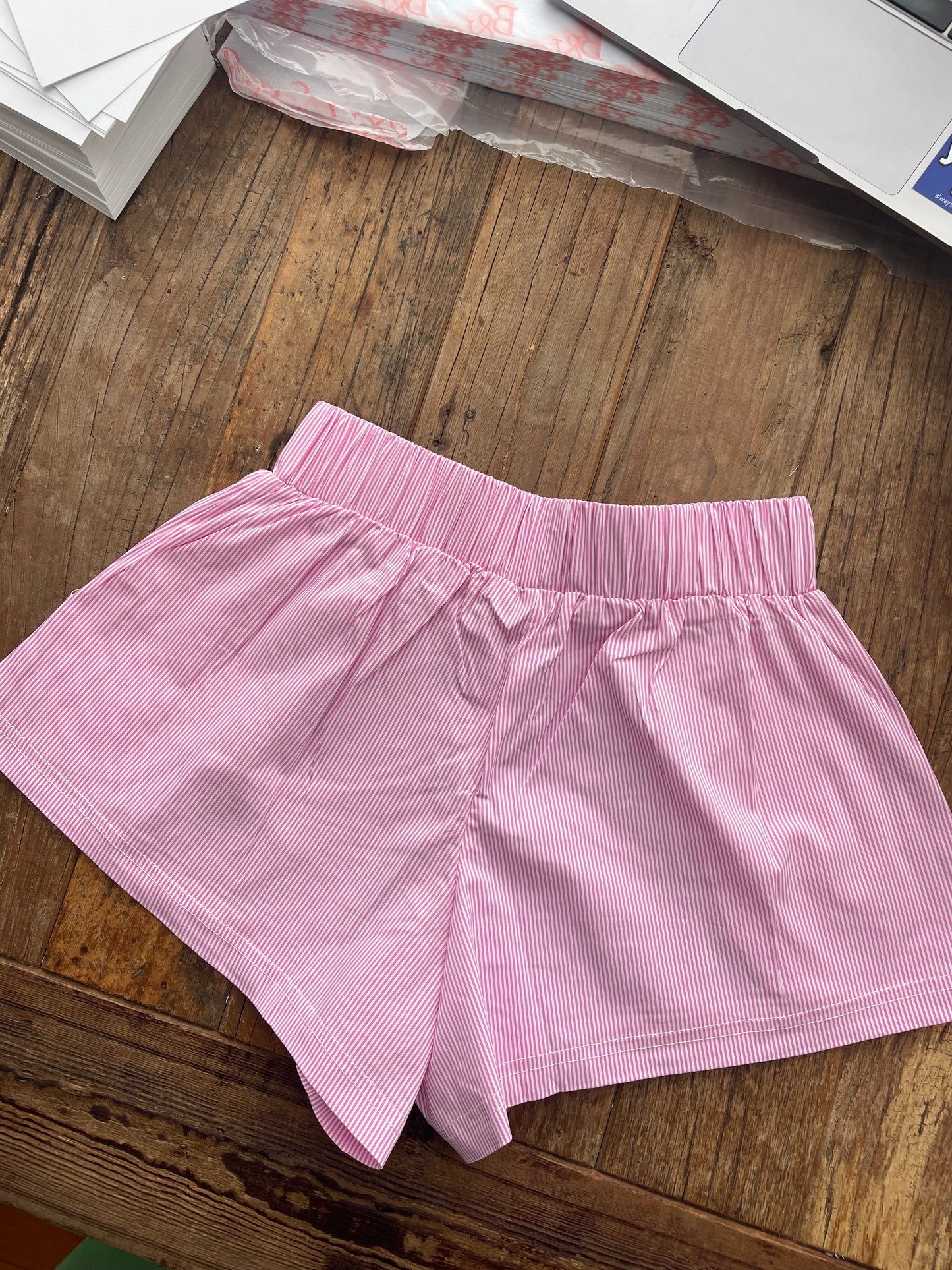 Lula Boxer Shorts - Pink Pinstripe