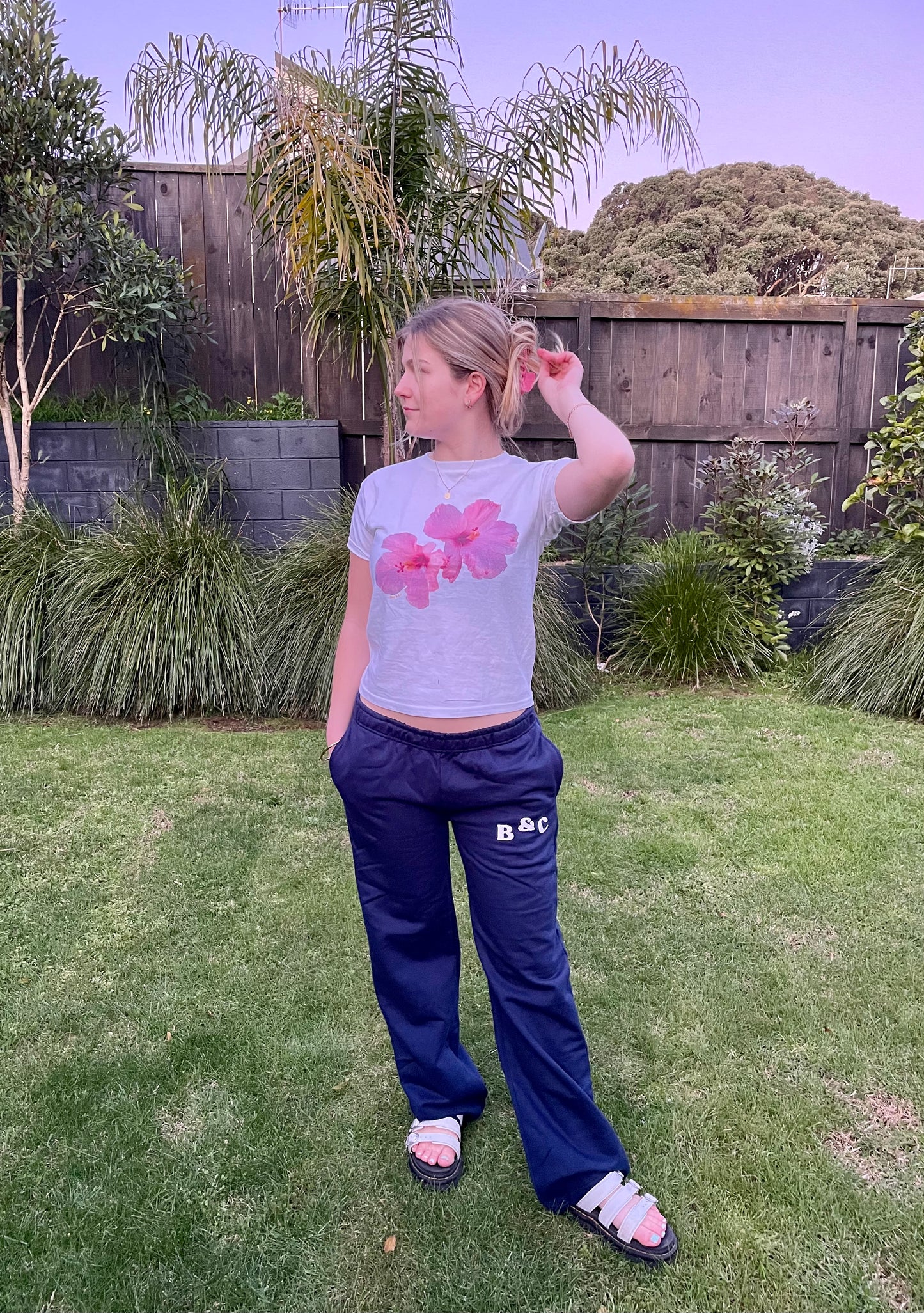 Navy B&C Track Pants