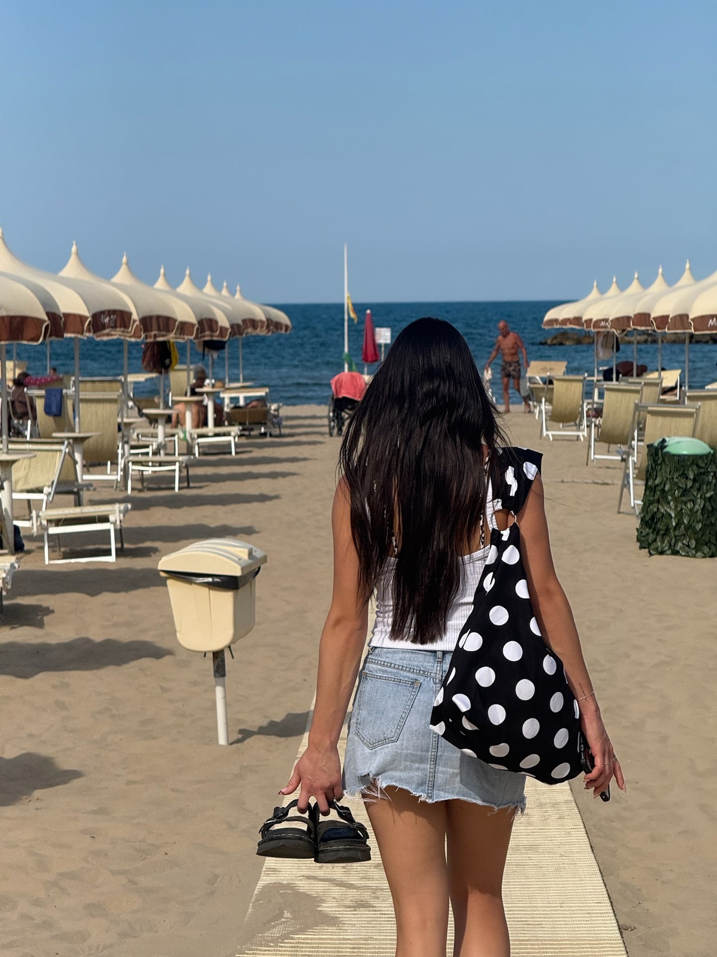 Polka Dot Slouchy Tote - Black