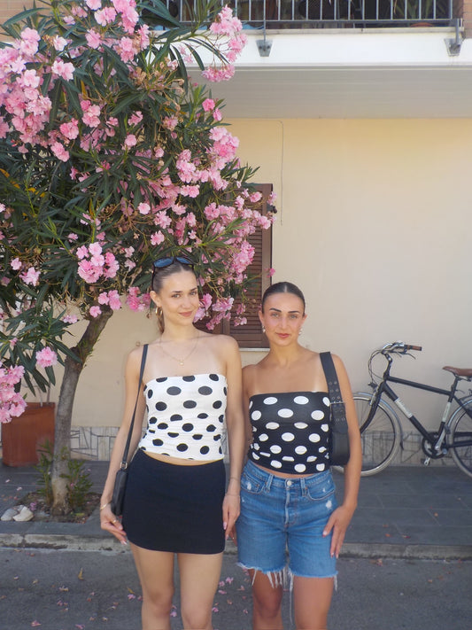 Polka Dot Tube Top + Scarf Set