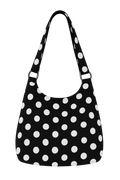 Polka Dot Slouchy Tote - Black